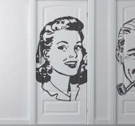 Autocolante decorativo mulher vintage