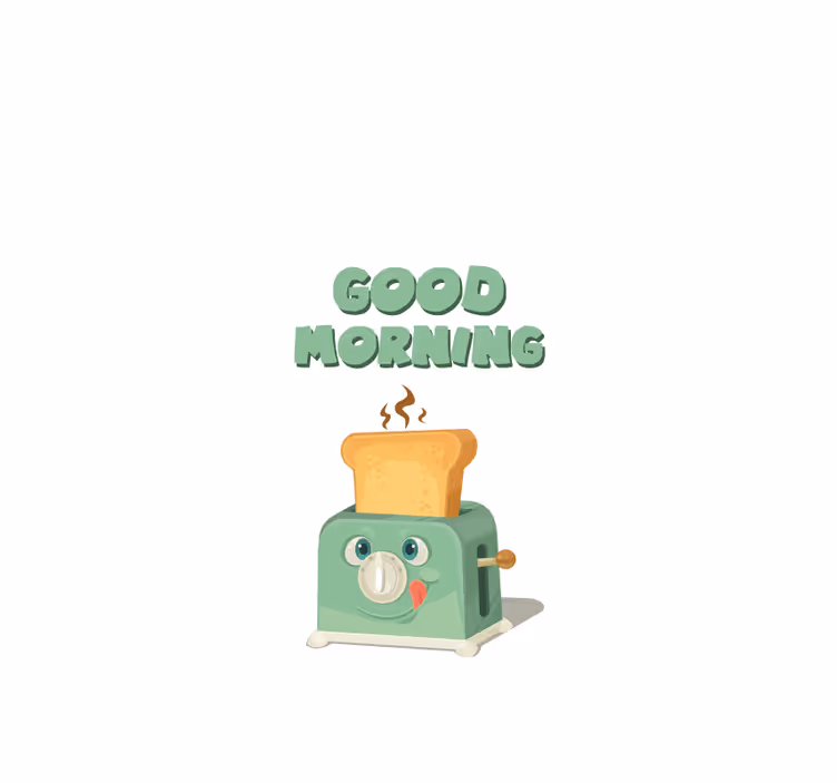 Estore de rolo para cozinha bom dia com torradeira - TenStickers