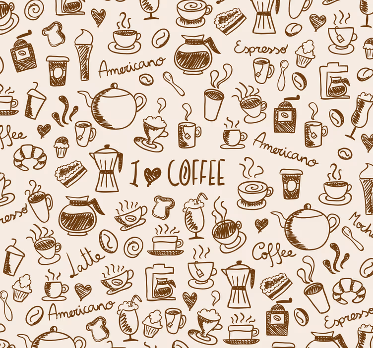 Estore de rolo para cozinha padrão de café - TenStickers