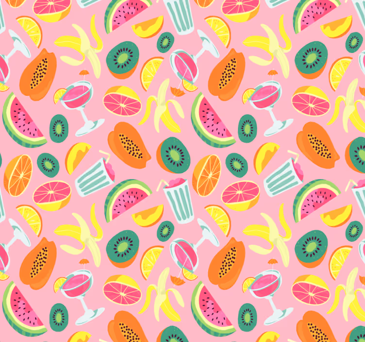 Estore de rolo para cozinha padrão de frutas coloridas - TenStickers