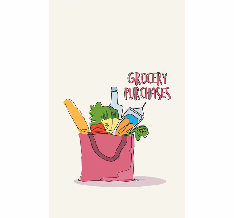 Estore de rolo para cozinha ilustração de mercearia - TenStickers