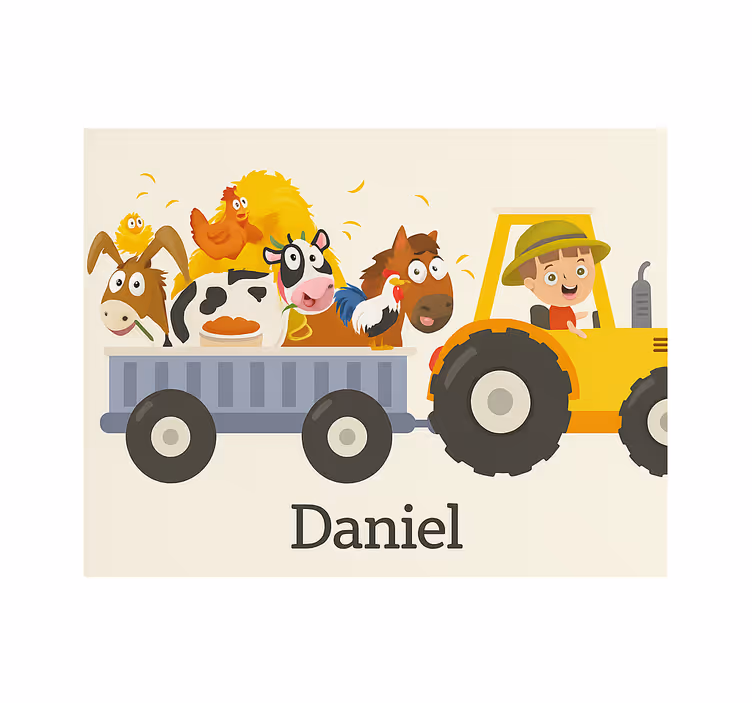 Estore de rolo personalizável trator agrícola com nome - TenStickers