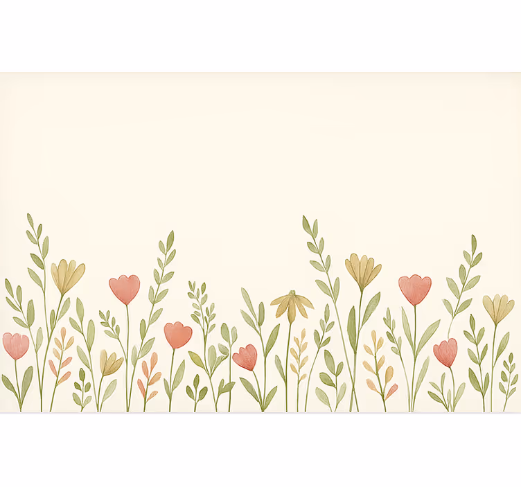 Estore de rolo para cozinha borda de flores do campo - TenStickers