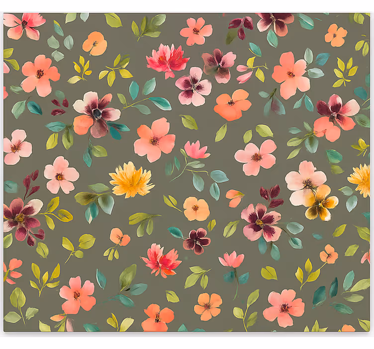 Estore de rolo para cozinha flores vibrantes em aquarela - TenStickers