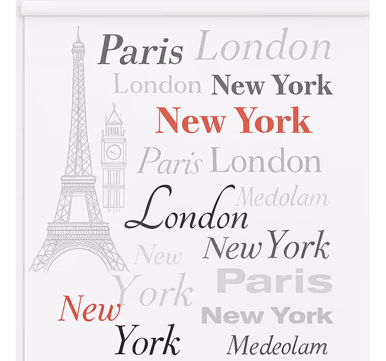 Estore de rolo juvenil nomes de grandes cidades - TenStickers