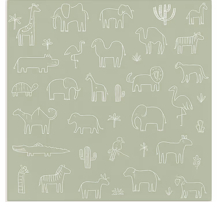 Estore de rolo nórdico contornos de animais da selva - TenStickers