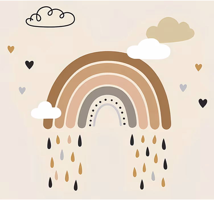 Estore de rolo nórdico em tons nude de arco-íris - TenStickers