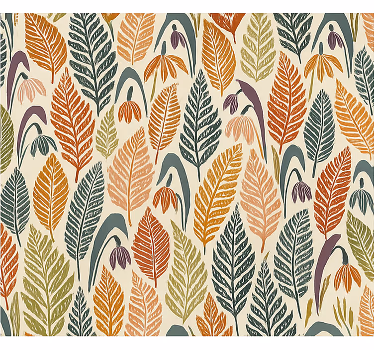 Estore de rolo nórdico flores de campainha multicoloridas - TenStickers