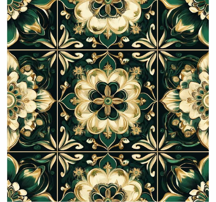Estore de rolo para cozinha azulejos mosaico botânico - TenStickers