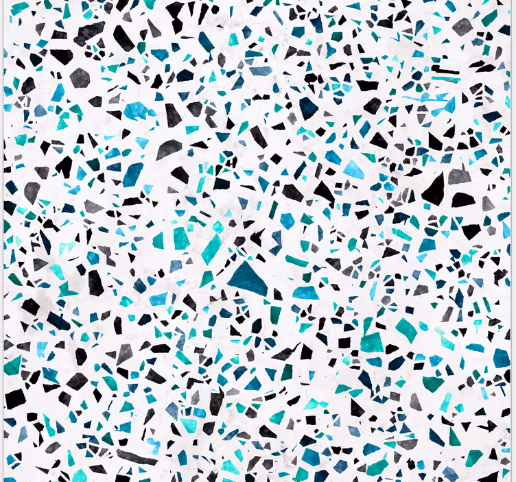 Estore de rolo para cozinha com padrão terrazzo azul - TenStickers