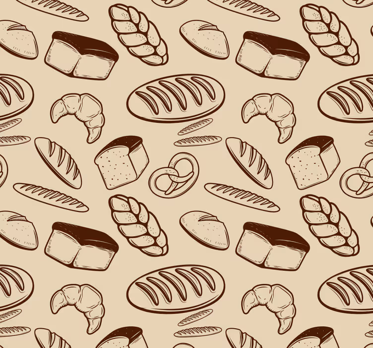 Estore de rolo para cozinha padrão de elementos de padaria - TenStickers