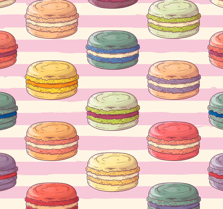 Estore de rolo para cozinha padrão de macarons coloridos - TenStickers