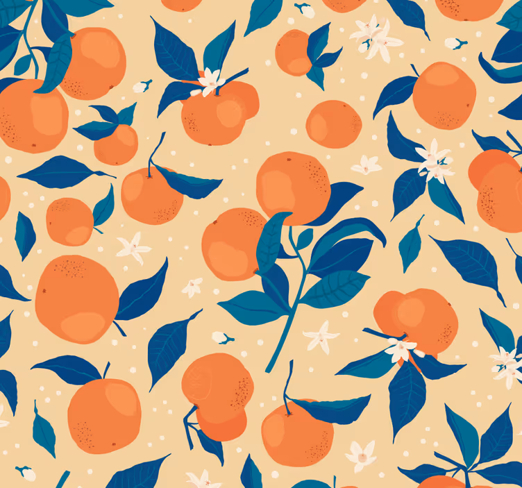 Estore de rolo para cozinha flor de laranja - TenStickers