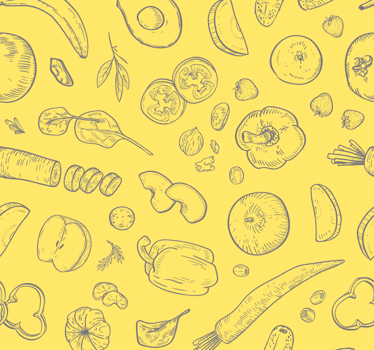 Estore de rolo para cozinha esboços frutíferos - TenStickers