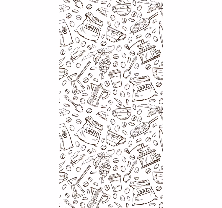 Estore de rolo para cozinha conjunto com motivo de café - TenStickers