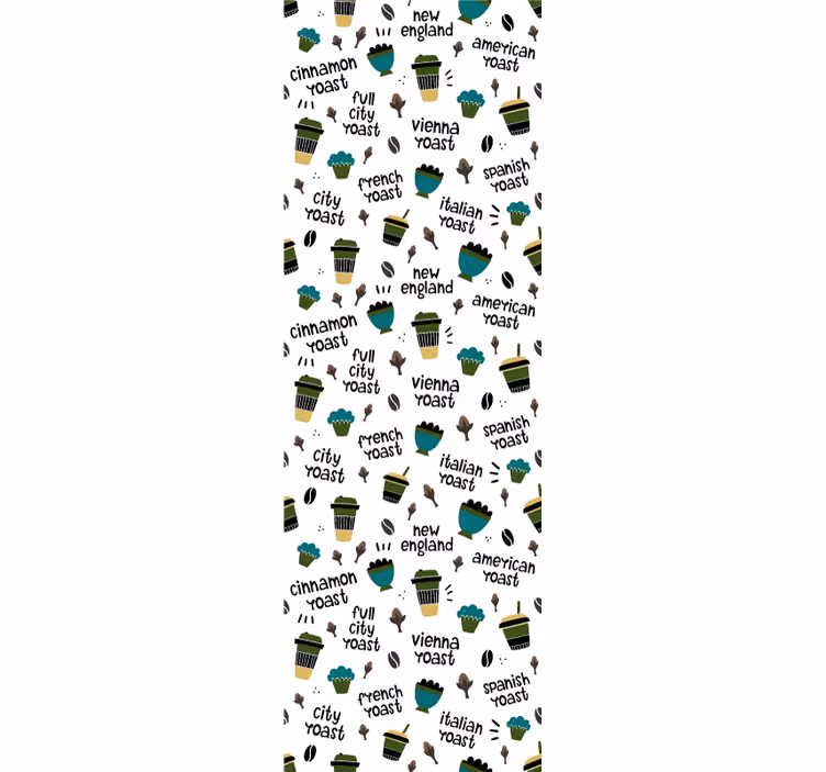 Estore de rolo para cozinha padrão de torrefação de café - TenStickers