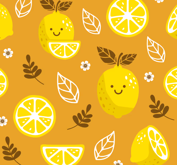 Estore de rolo para cozinha padrão cítrico alegre - TenStickers