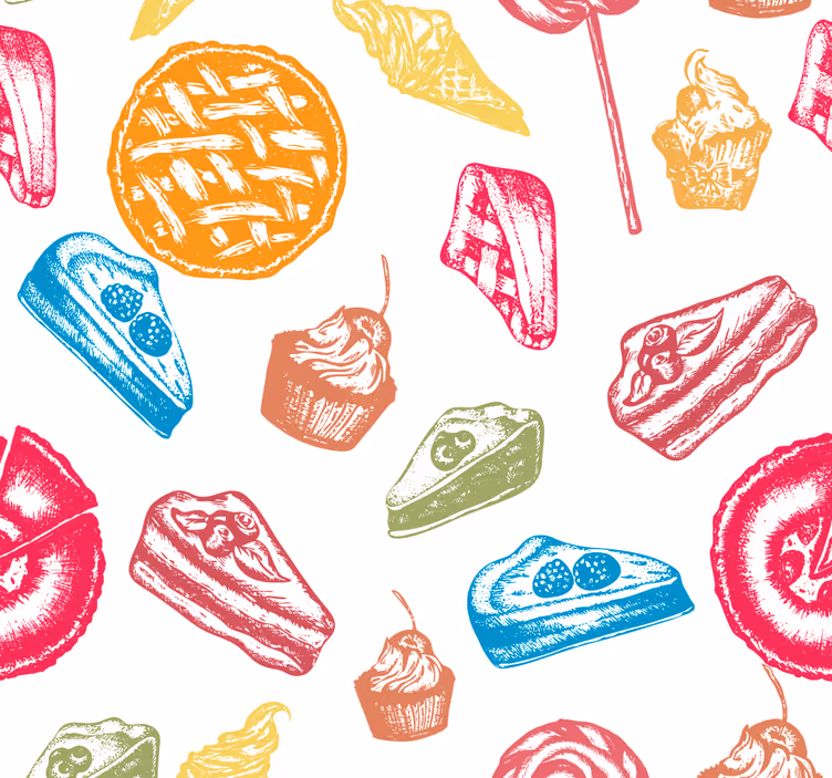 Estore de rolo para cozinha padrão doces deliciosos - TenStickers