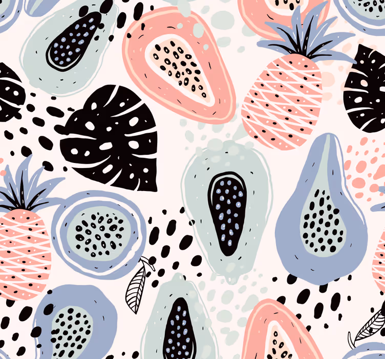 Estore de rolo para cozinha padrão botânico - TenStickers