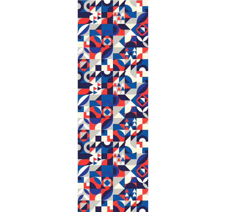 Estore de rolo para cozinha padrão mosaico vermelho e azul - TenStickers