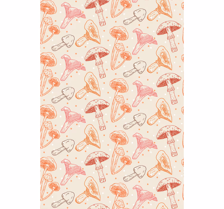 Estore de rolo para cozinha com cogumelos aquarelados - TenStickers
