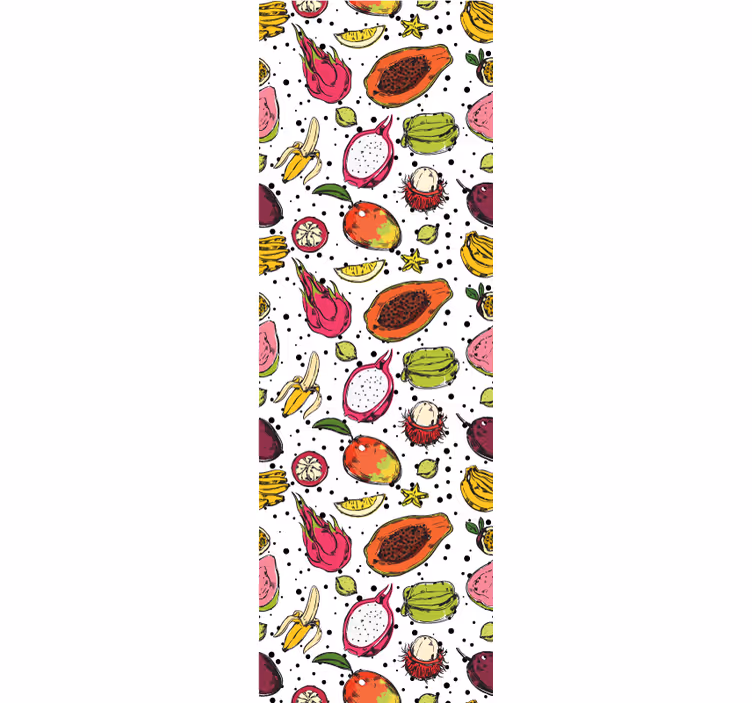 Estore de rolo para cozinha desenho de frutas exóticas - TenStickers