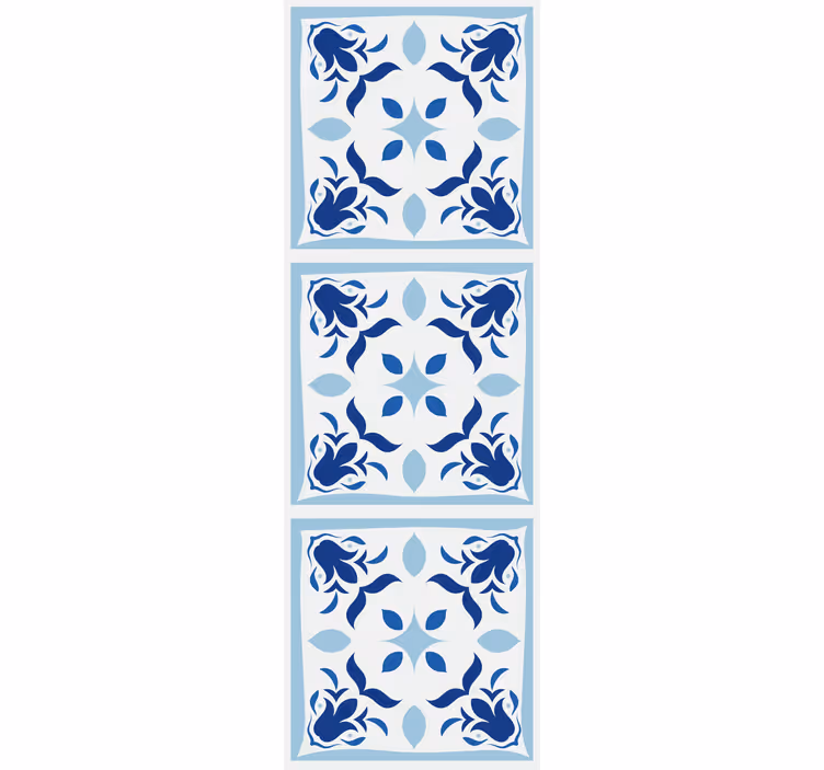 Estore de rolo para cozinha flores de azulejos portugueses - TenStickers