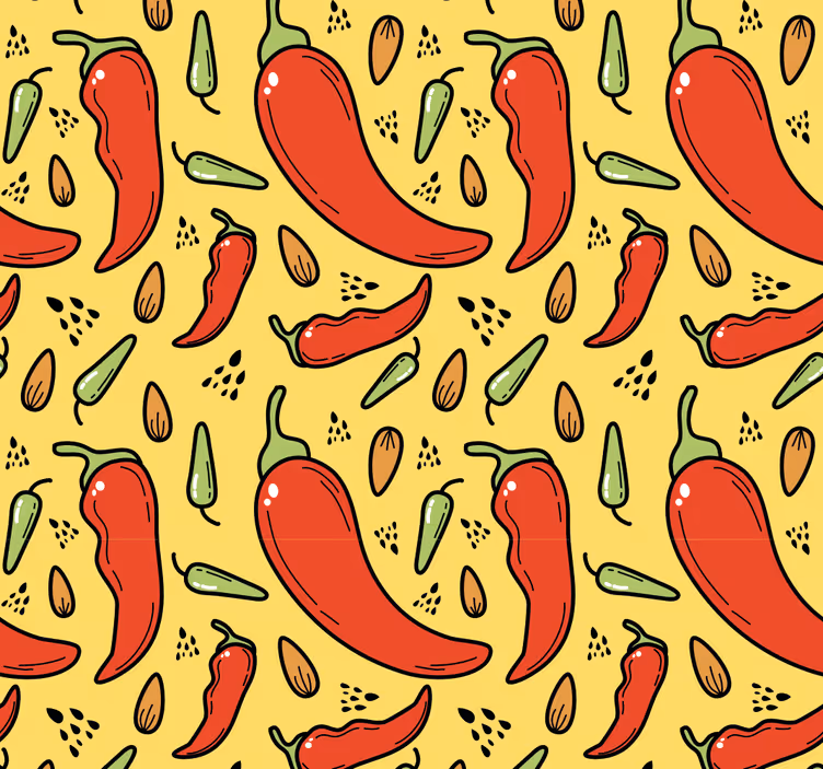 Estore de rolo para cozinha pimenta vermelha e verde - TenStickers