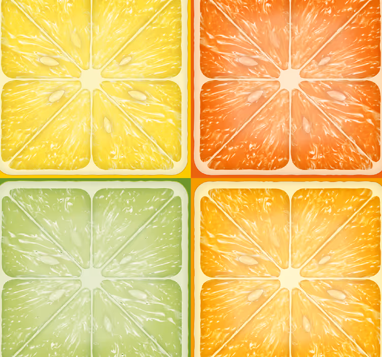 Estore de rolo para cozinha textura cítrica colorida - TenStickers