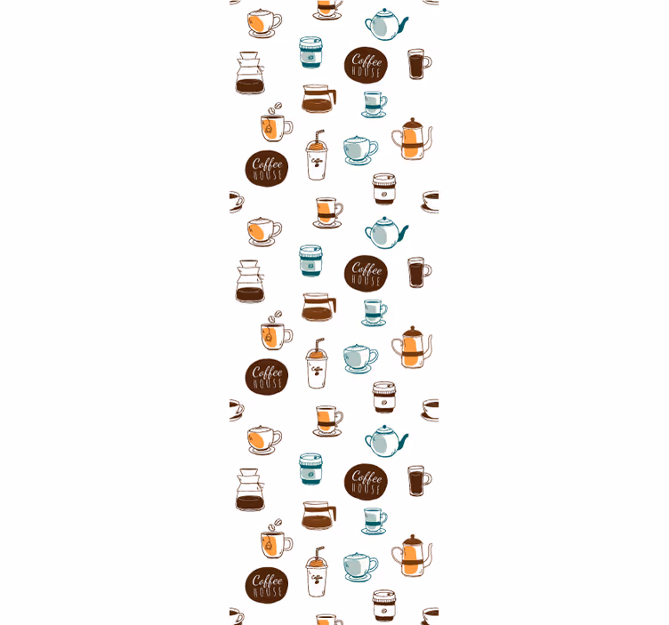 Estore de rolo para cozinha com padrão de cafeteria - TenStickers