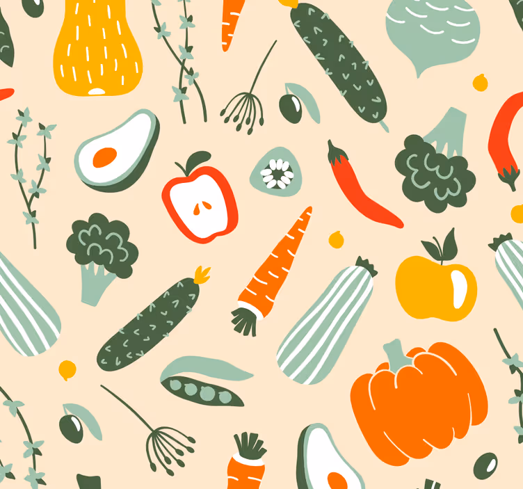 Estore de rolo para cozinha alimentos coloridos diferentes - TenStickers