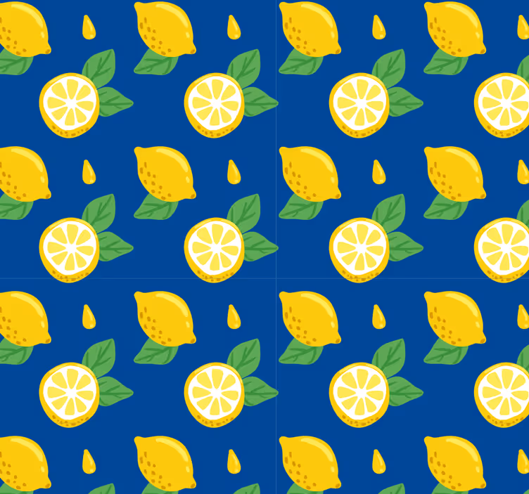 Estore de rolo para cozinha limões desenhados à mão - TenStickers