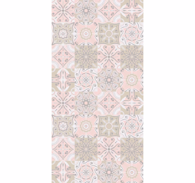 Estore de rolo para cozinha azulejo rosa e cinza - TenStickers