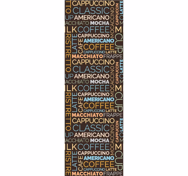 Estore de rolo para cozinha padrão de texto café - TenStickers