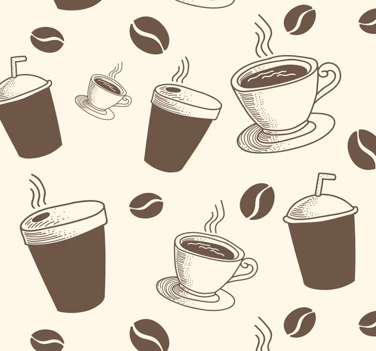 Estore de rolo para cozinha café branco-turquesa - TenStickers