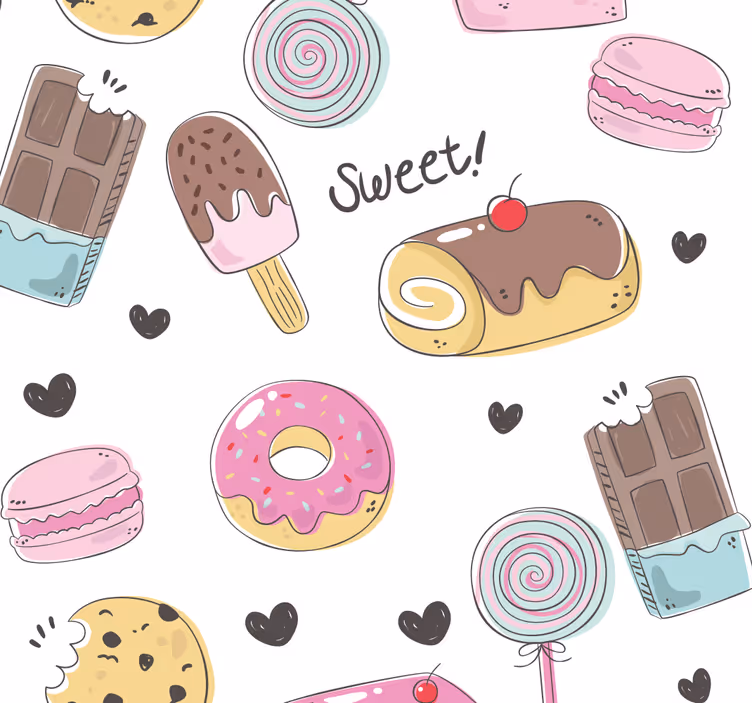 Estore de rolo para cozinha sobremesas deliciosas - TenStickers
