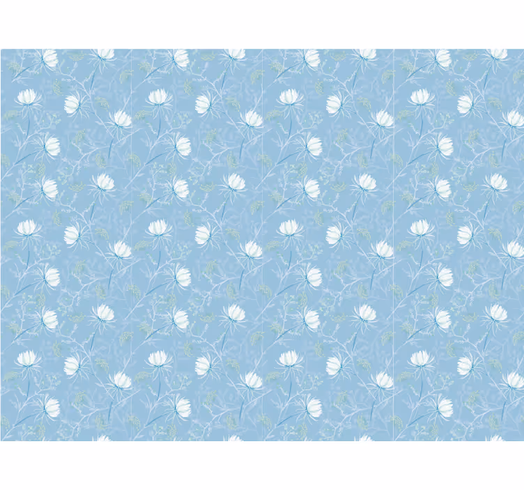 Estore de rolo sala de jantar padrão vintage azul - TenStickers