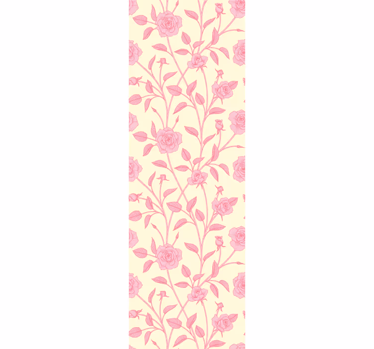 Estore de rolo sala de jantar rosas pequenas vintage em rosa - TenStickers