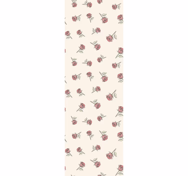 Estore de rolo sala de jantar padrão rosa vintage romântico - TenStickers