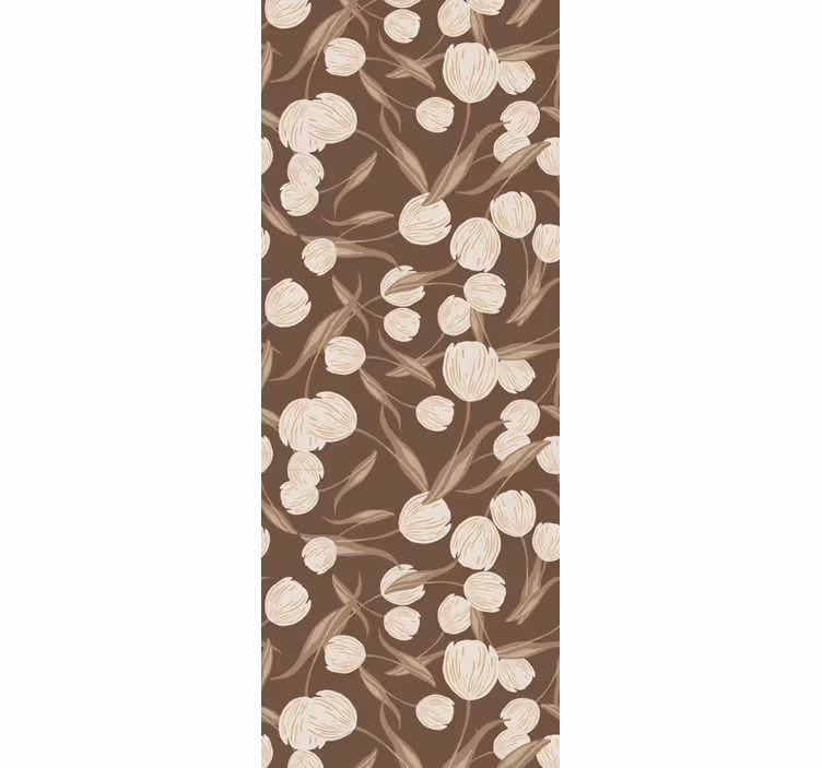 Estore de rolo sala de jantar padrão tulipas bege elegante - TenStickers