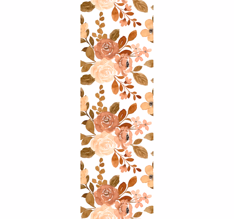 Estore de rolo sala de jantar flores rosas pastéis elegantes - TenStickers