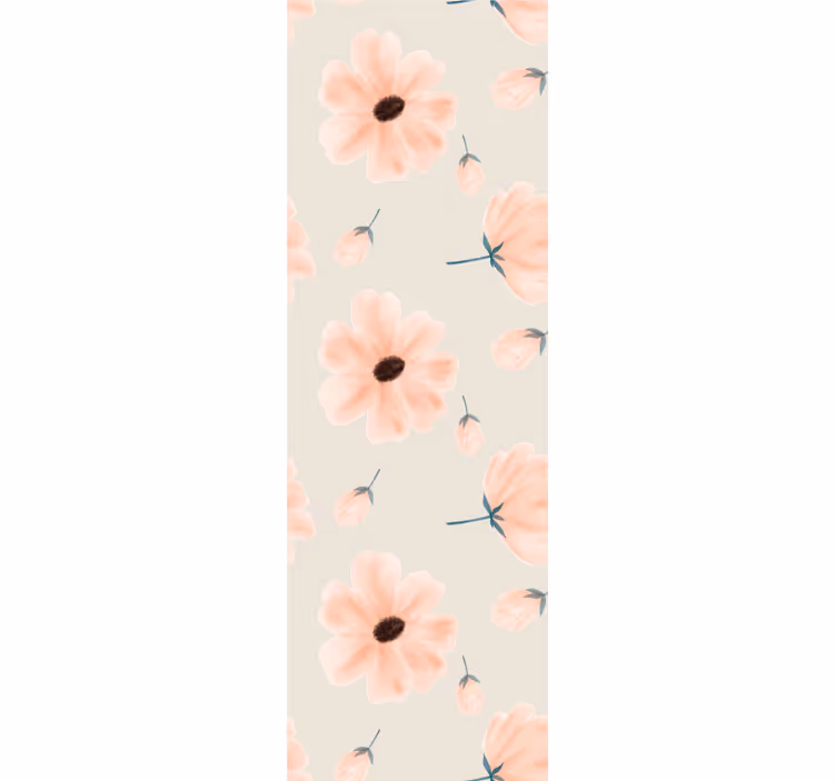 Estore de rolo sala de jantar grandes flores aquarela bege - TenStickers