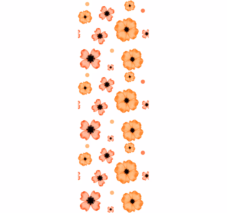 Estore de rolo sala de jantar padrão aquarela laranja e rosa - TenStickers