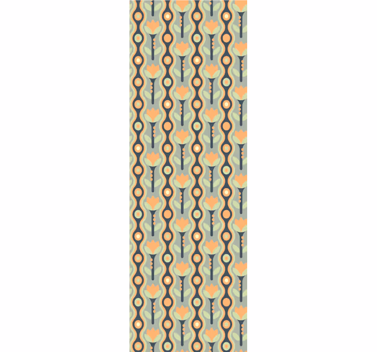 Estore de rolo sala de jantar floral laranja irregular - TenStickers