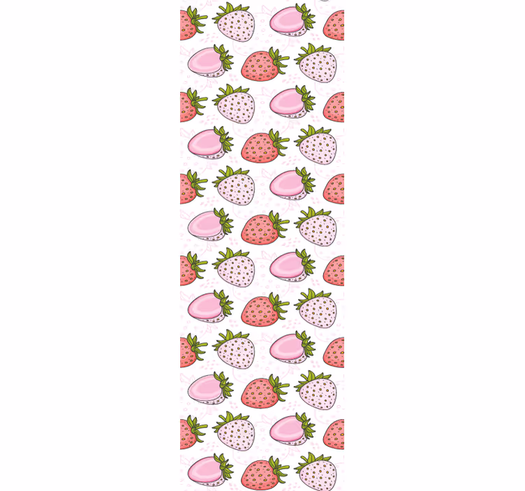 Estore de rolo sala de jantar morangos rosas e vermelhos - TenStickers