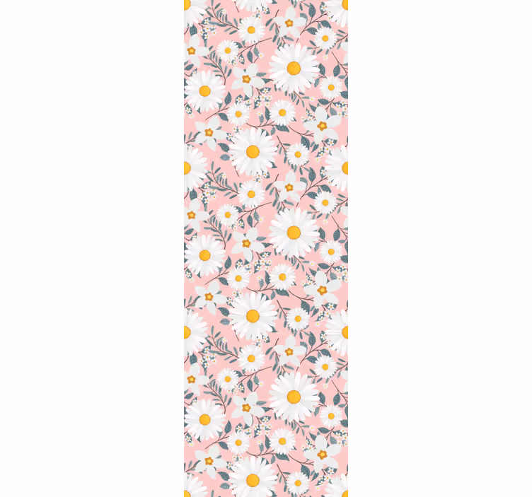 Estore de rolo sala de jantar flores margaridas rosa - TenStickers