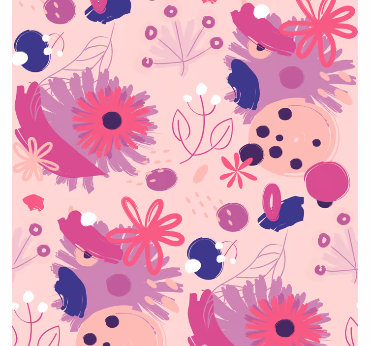 Estore de rolo sala de jantar flores roxas abstratas - TenStickers