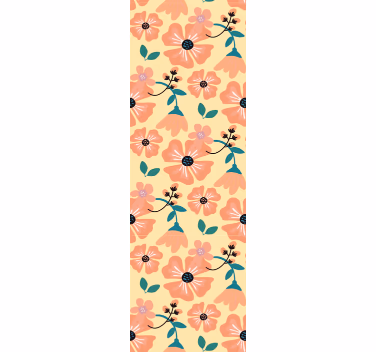Estore de rolo sala de jantar flores laranjas - TenStickers