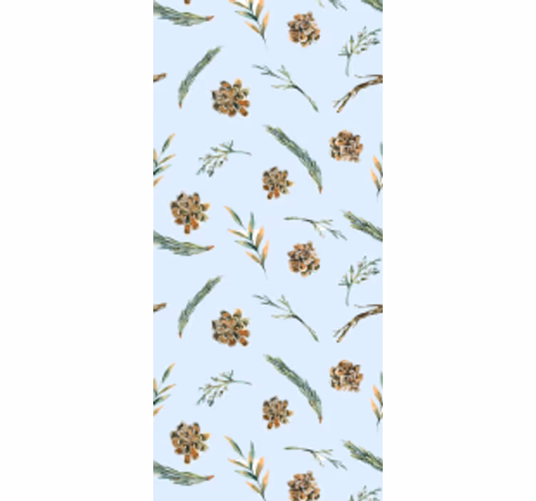 Estore de rolo sala de jantar floral azul aquarela - TenStickers