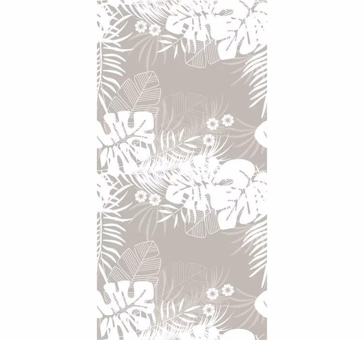Estore de rolo sala de jantar folhas tropicais cinzas - TenStickers